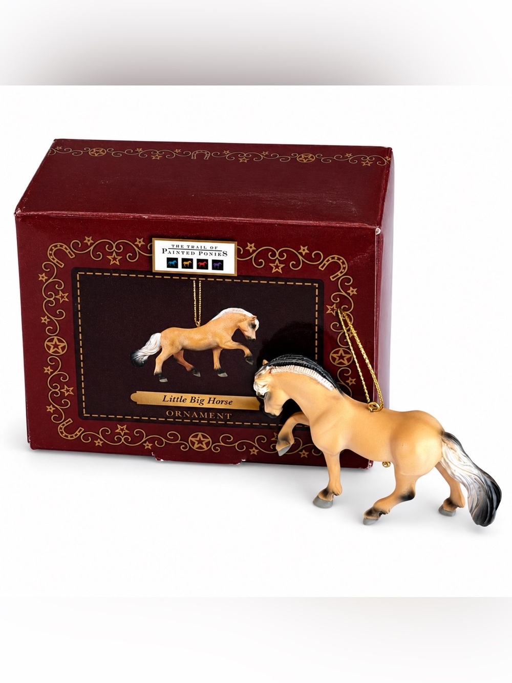 2017 Trail of Painted Ponies Little Big Horse Ornament Enesco with tin box